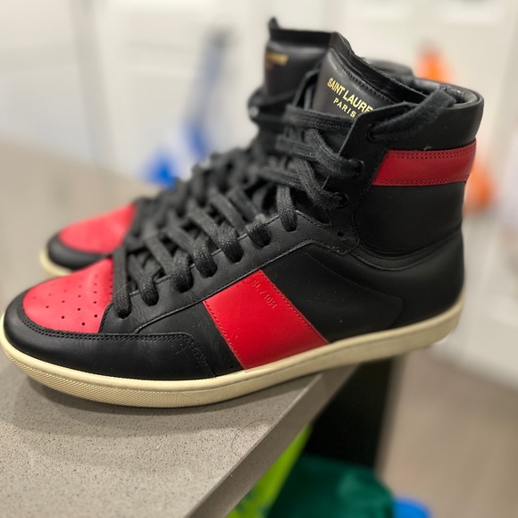 SAINT LAURENT Signature Court Classic SL/10H Leather High Top Sneakers - Picture 5 of 6